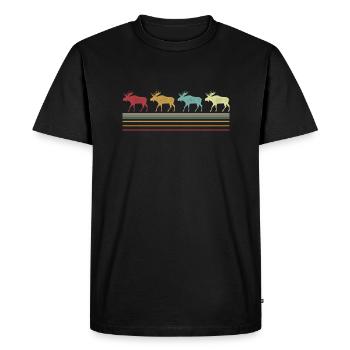 Retro Moose Lover Funny Moose Vintage - Men's Premium Organic T-Shirt - black - Front - Nico (187cm)