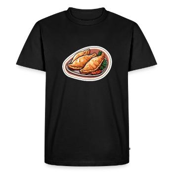 Empanadas three dumplings - Men's Premium Organic T-Shirt - black - Front - Nico (187cm)