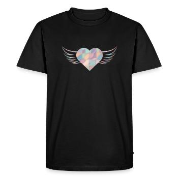 Coeur Pastel avec Ailes - ApriNoeScor - T-shirt Premium bio Homme - noir - Devant - Nico (187cm)