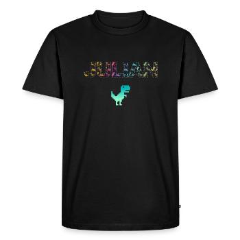 JULIAN - Beau prénom de garçon avec dinosaure - T-shirt Premium bio Homme - noir - Devant - Nico (187cm)