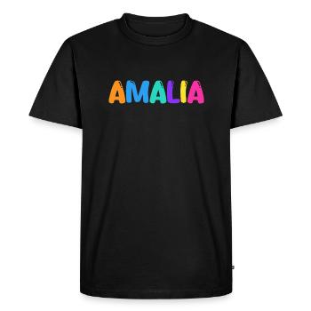 Nom - Amalia - T-shirt Premium bio Homme - noir - Devant - Nico (187cm)