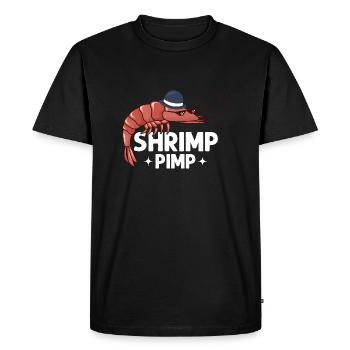 Crevette Proxénète Amateur de crevettes Fruits de mer - T-shirt Premium bio Homme - noir - Devant - Nico (187cm)