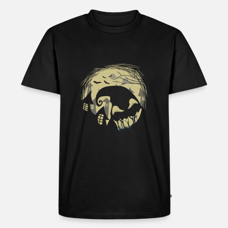 Halloween Geist - Männer Premium Bio T-Shirt - Schwarz
