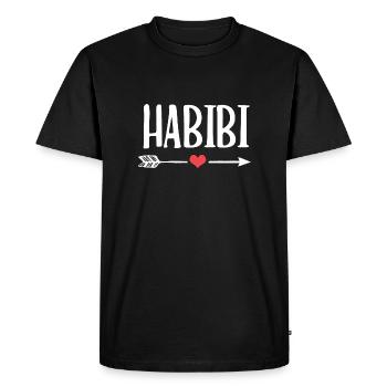 Arabe: Habibi. Chérie chérie amour amour - T-shirt Premium bio Homme - noir - Devant - Nico (187cm)