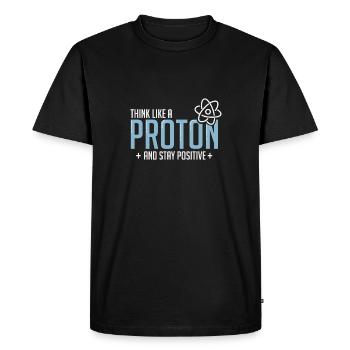 Say Science Proton Pense positivement cadeau - T-shirt Premium bio Homme - noir - Devant - Nico (187cm)