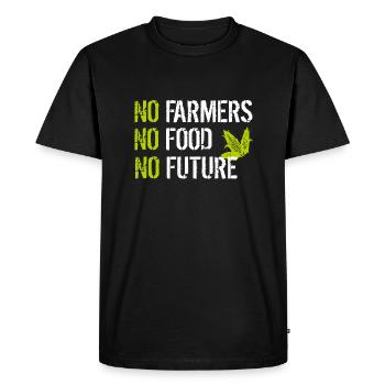 No Farmers No Food No Future - Men's Premium Organic T-Shirt - black - Front - Nico (187cm)