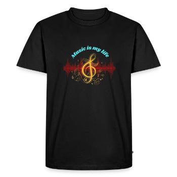 Music life - T-shirt Premium bio Homme - noir - Devant - Nico (187cm)