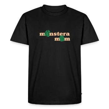 monstera maman - T-shirt Premium bio Homme - noir - Devant - Nico (187cm)