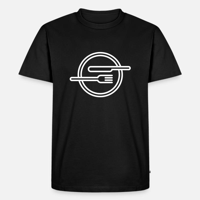 Gabel, Messser und Teller - Männer Premium Bio T-Shirt - Schwarz