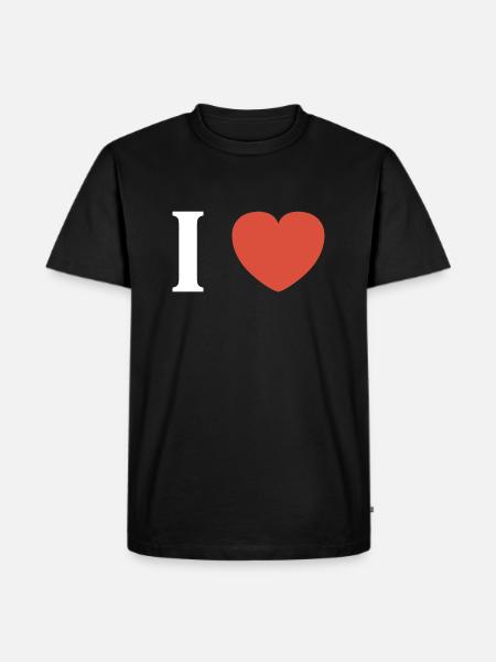 i love - T-shirt Premium bio Homme - noir