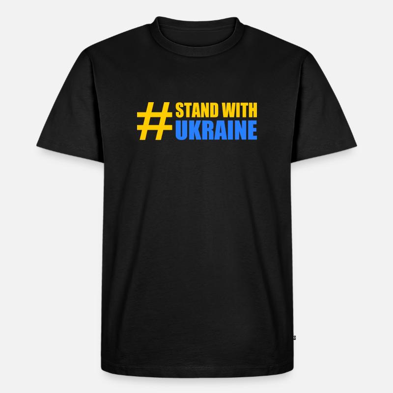 stand with ukraine - Männer Premium Bio T-Shirt - Schwarz