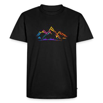 Montagne Silhouette Montagne Alpinisme Randonnée - T-shirt Premium bio Homme - noir - Devant - Nico (187cm)
