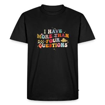 J’ai plus de quatre questions amusantes à dire - T-shirt Premium bio Homme - noir - Devant - Nico (187cm)
