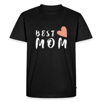 Meilleure fête des mères Meilleure maman Mère Cadeau Coeur - T-shirt Premium bio Homme - noir - Devant - Nico (187cm)