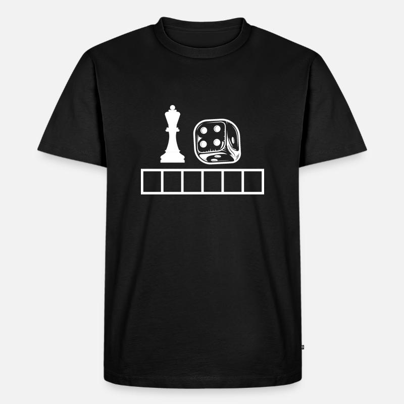 boardgame chess backgammon game night - Männer Premium Bio T-Shirt - Schwarz
