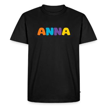 Nom - Anna - T-shirt Premium bio Homme - noir - Devant - Nico (187cm)