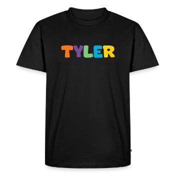 Name - Tyler - Men's Premium Organic T-Shirt - black - Front - Nico (187cm)