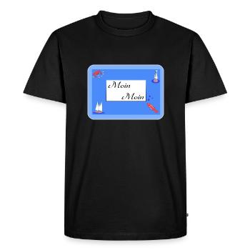 Moin Moin - Men's Premium Organic T-Shirt - black - Front - Nico (187cm)