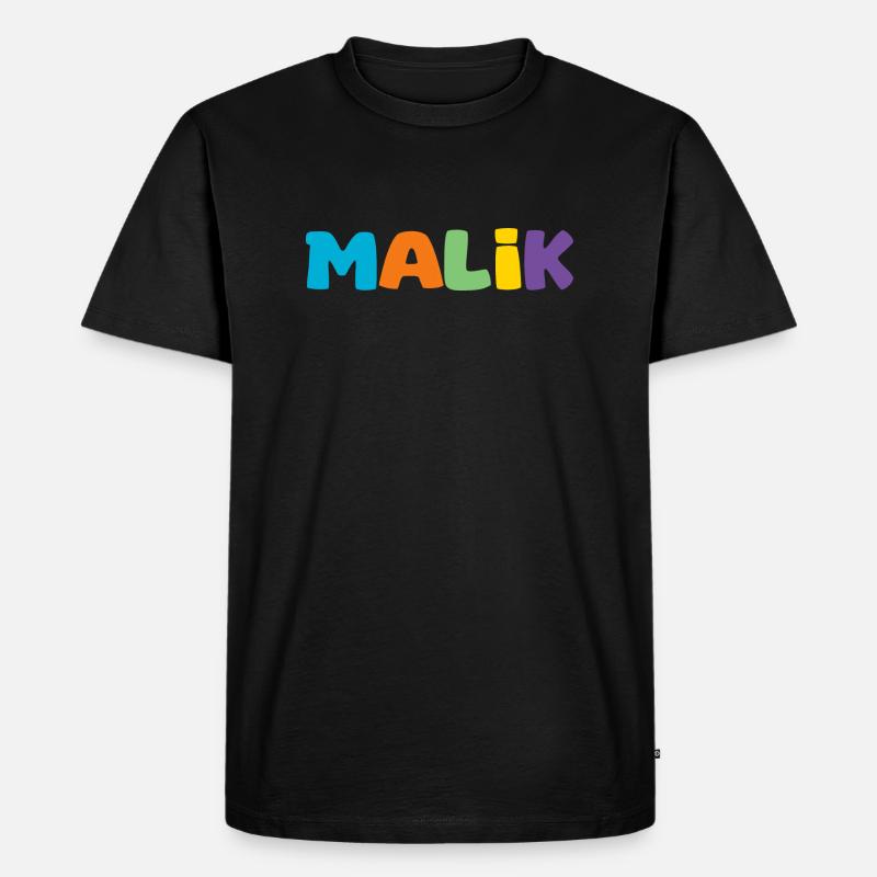 Name - Malik - Männer Premium Bio T-Shirt - Schwarz