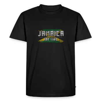 Drapeau de la Jamaïque cadeau Rasta Reggae - T-shirt Premium bio Homme - noir - Devant - Nico (187cm)