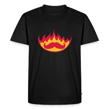 burn fire flames hot torch mustache cord - Men's Premium Organic T-Shirt - black - Front - Nico (187cm)