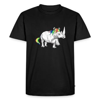 Rhino licorne - T-shirt Premium bio Homme - noir - Devant - Nico (187cm)