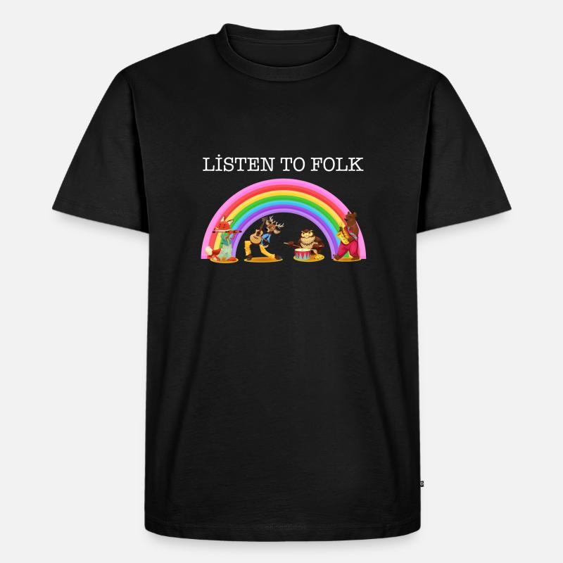 Hören Sie Folk - Männer Premium Bio T-Shirt - Schwarz