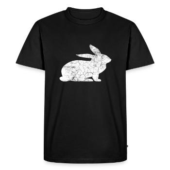 Suis le lapin blanc - T-shirt Premium bio Homme - noir - Devant - Nico (187cm)