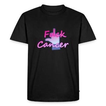 Fick Krebs - Männer Premium Bio T-Shirt - Schwarz - Vorne - Nico (187cm)