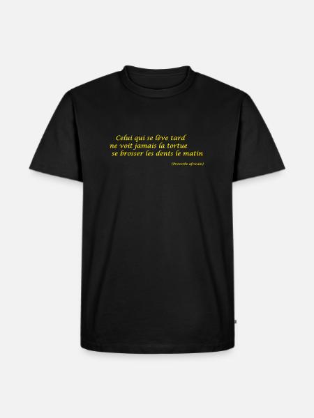 Proverbe africain - T-shirt Premium bio Homme - noir