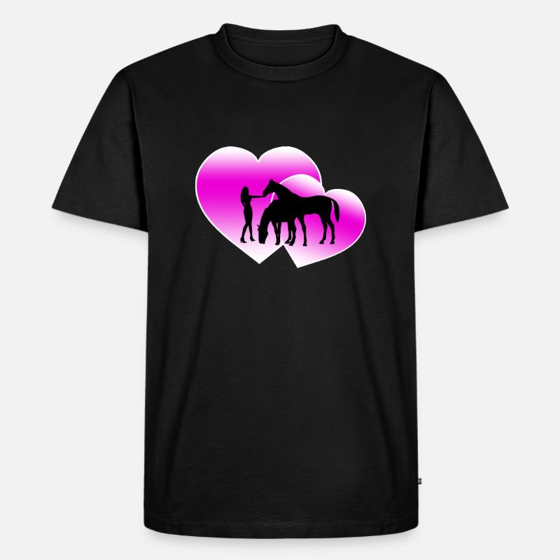 Pferde - Männer Premium Bio T-Shirt - Schwarz