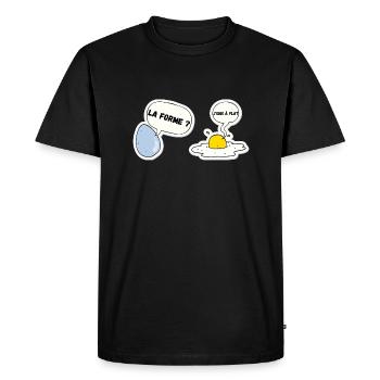 La forme des oeufs aux plats - T-shirt Premium bio Homme - noir - Devant - Nico (187cm)