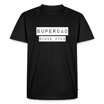 Superdad Père Papa since 2022 Sort - T-shirt Premium bio Homme - noir - Devant - Nico (187cm)