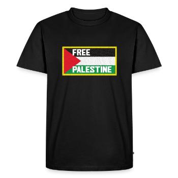 Free Palestine Gaza Freedom - Men's Premium Organic T-Shirt - black - Front - Nico (187cm)