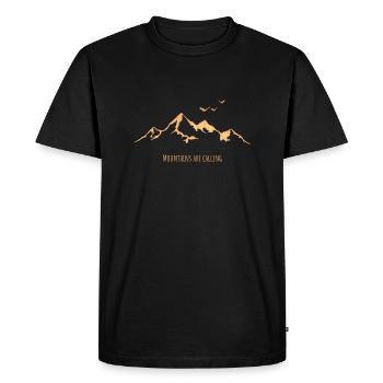 Mountains are calling design - Men's Premium Organic T-Shirt - black - Front - Nico (187cm)