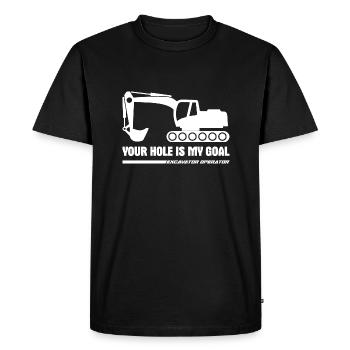 Your hole is my goal excavator operator cadeau - T-shirt Premium bio Homme - noir - Devant - Nico (187cm)