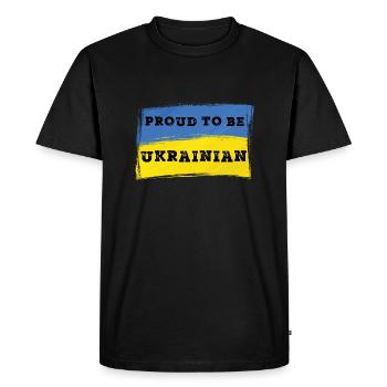 Fiers d’être ukrainiens - Ukraine - T-shirt Premium bio Homme - noir - Devant - Nico (187cm)
