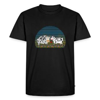 Vache et taureau - T-shirt Premium bio Homme - noir - Devant - Nico (187cm)