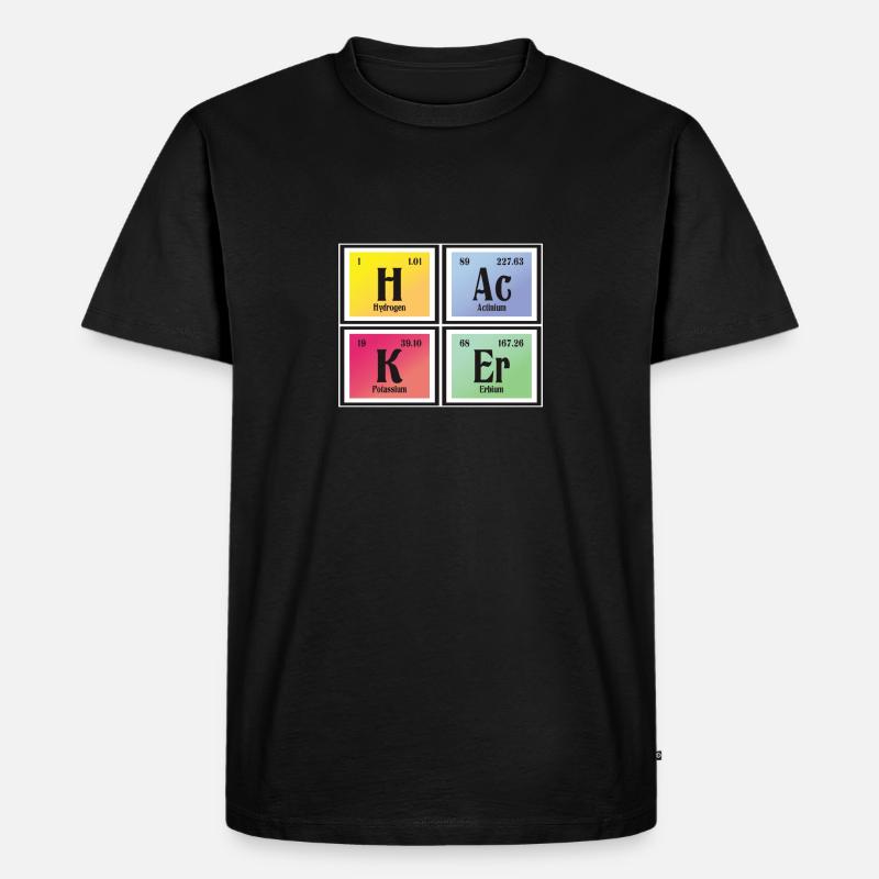Hacker-| Periodensystem der Elemente - Männer Premium Bio T-Shirt - Schwarz