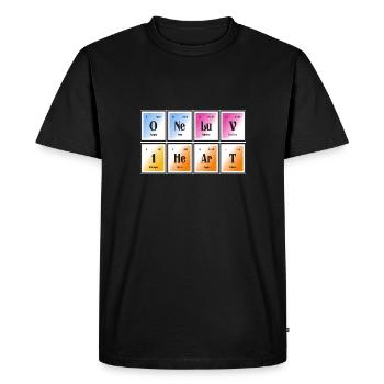 One Love One Heart | Periodic Table of Elements - Men's Premium Organic T-Shirt - black - Front - Nico (187cm)