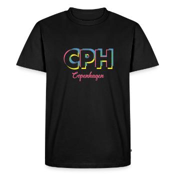 Copenhague - CPH - Copenhague - Dänemark - Danemark - T-shirt Premium bio Homme - noir - Devant - Nico (187cm)