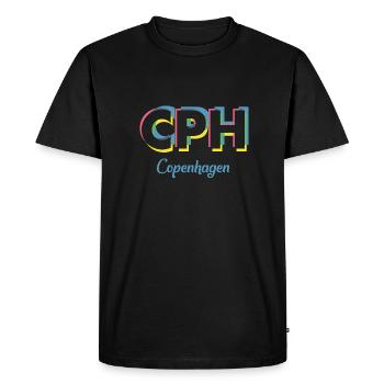 Copenhague - CPH - Copenhague - Dänemark - Danemark - T-shirt Premium bio Homme - noir - Devant - Nico (187cm)