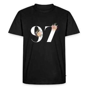 97th Anniversary Flowers (Gift of 97 years) - Men's Premium Organic T-Shirt - black - Front - Nico (187cm)