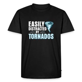 Facilement distrait par les tornades météo météo - T-shirt Premium bio Homme - noir - Devant - Nico (187cm)