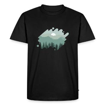 Paysage Nature Montagnes - T-shirt Premium bio Homme - noir - Devant - Nico (187cm)