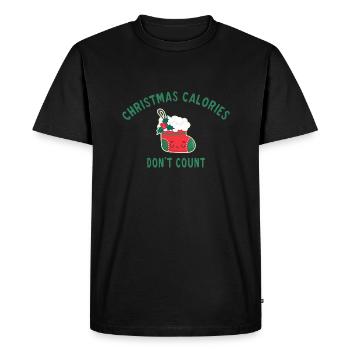 Christmas calories don't count - T-shirt Premium bio Homme - noir - Devant - Nico (187cm)