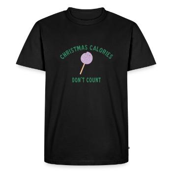 Christmas calories don't count - T-shirt Premium bio Homme - noir - Devant - Nico (187cm)