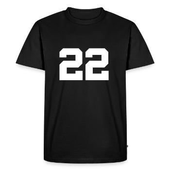 Numéro 22 - T-shirt Premium bio Homme - noir - Devant - Nico (187cm)