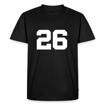 Numéro 26 - T-shirt Premium bio Homme - noir - Devant - Nico (187cm)
