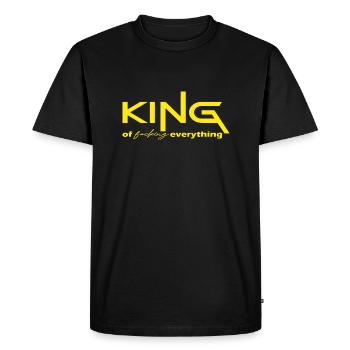 Roi de tout cadeau disant jaune - T-shirt Premium bio Homme - noir - Devant - Nico (187cm)